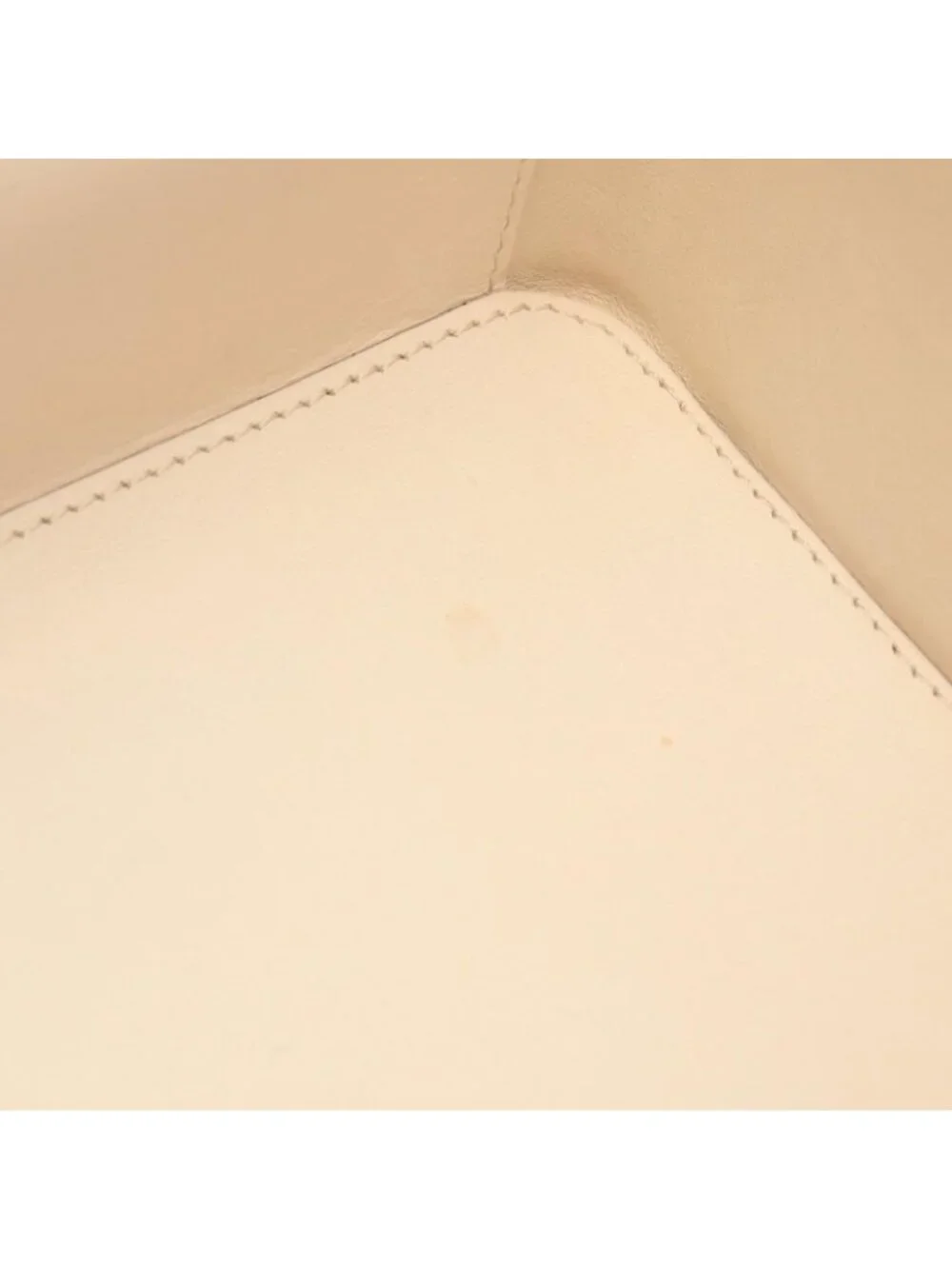 Chanel Handbag Wild Stitch Cream Canvas Quilted Chain Handle Vanity Bag